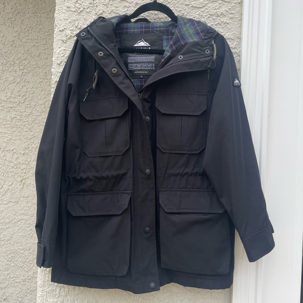 Penfield Women's Black 80/20 Plaid Flannel Lined Utility Jacket Size S